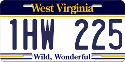 WV license plate 1HW225