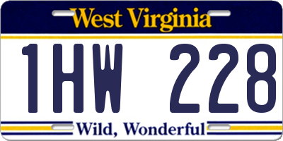 WV license plate 1HW228