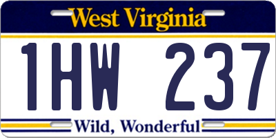 WV license plate 1HW237