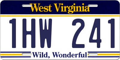 WV license plate 1HW241