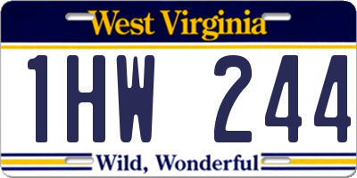 WV license plate 1HW244