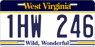 WV license plate 1HW246