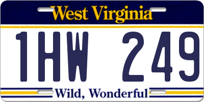 WV license plate 1HW249