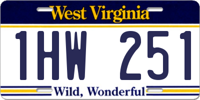 WV license plate 1HW251