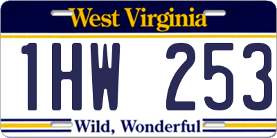 WV license plate 1HW253