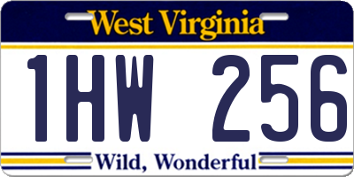WV license plate 1HW256
