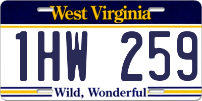 WV license plate 1HW259