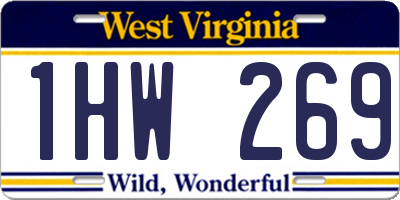 WV license plate 1HW269
