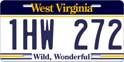 WV license plate 1HW272