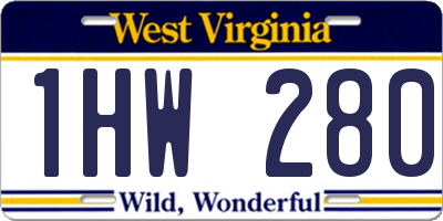 WV license plate 1HW280