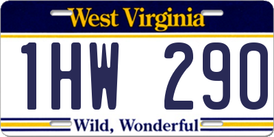 WV license plate 1HW290
