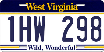 WV license plate 1HW298