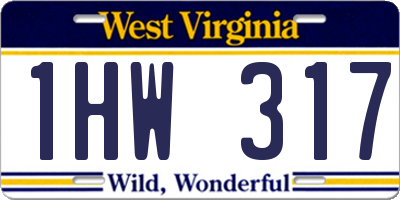 WV license plate 1HW317