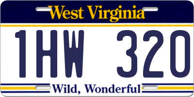 WV license plate 1HW320