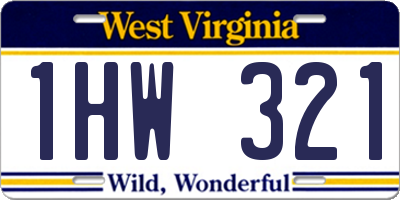 WV license plate 1HW321