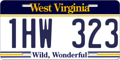WV license plate 1HW323