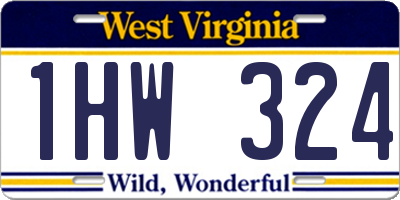 WV license plate 1HW324