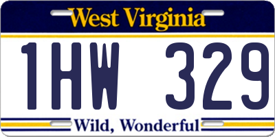 WV license plate 1HW329