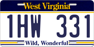 WV license plate 1HW331