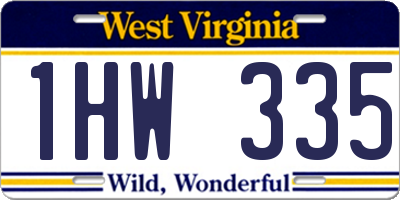 WV license plate 1HW335
