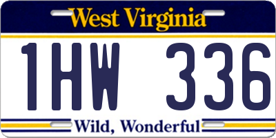 WV license plate 1HW336