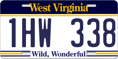 WV license plate 1HW338