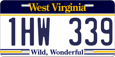 WV license plate 1HW339