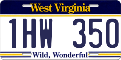 WV license plate 1HW350