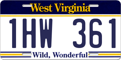 WV license plate 1HW361