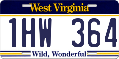 WV license plate 1HW364