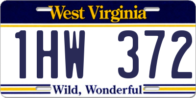 WV license plate 1HW372