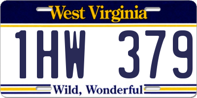 WV license plate 1HW379