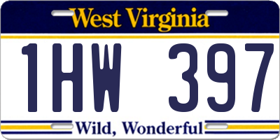 WV license plate 1HW397
