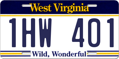 WV license plate 1HW401