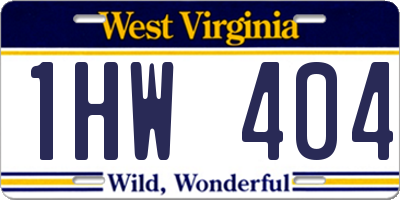 WV license plate 1HW404