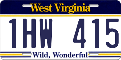 WV license plate 1HW415
