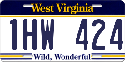 WV license plate 1HW424