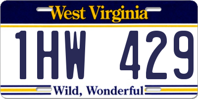 WV license plate 1HW429