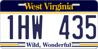 WV license plate 1HW435
