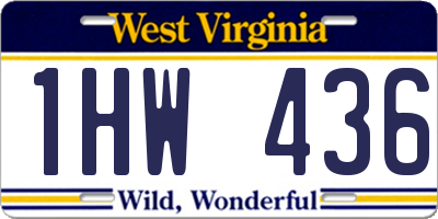 WV license plate 1HW436