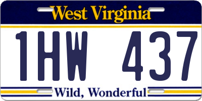 WV license plate 1HW437