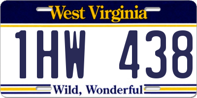 WV license plate 1HW438
