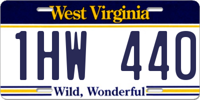 WV license plate 1HW440