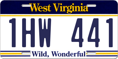 WV license plate 1HW441