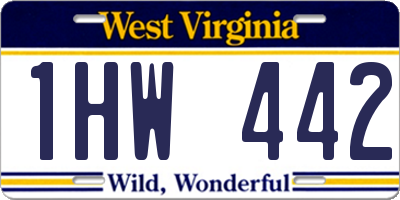 WV license plate 1HW442