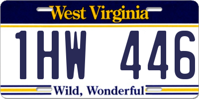 WV license plate 1HW446
