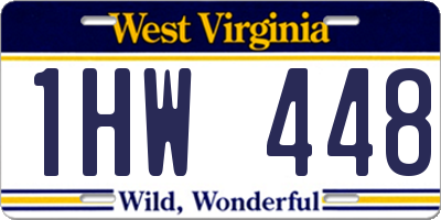WV license plate 1HW448
