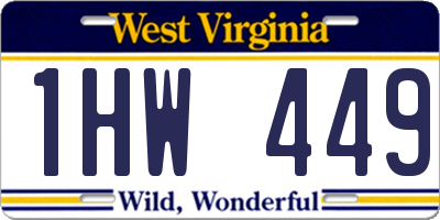 WV license plate 1HW449