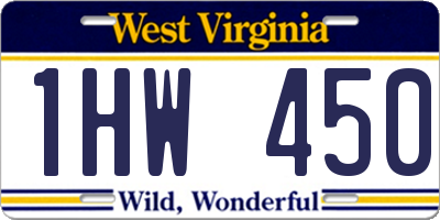 WV license plate 1HW450