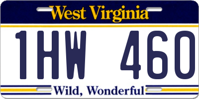 WV license plate 1HW460